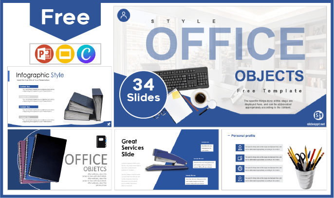Free Office Objects Template for PowerPoint and Google Slides.