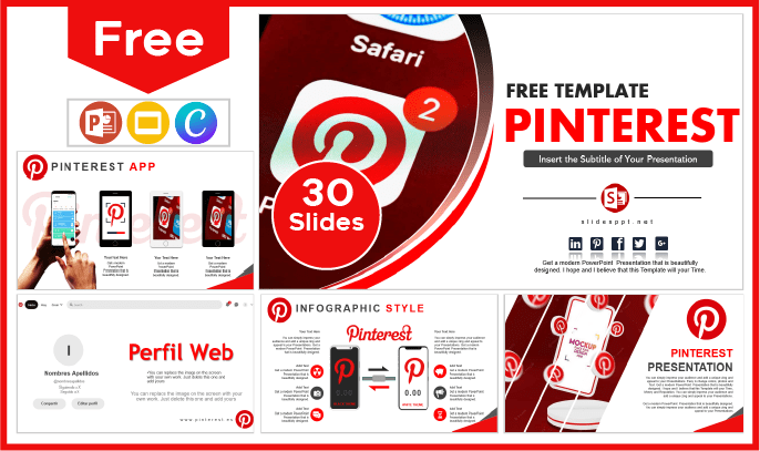 Modelo gratuito estilo Pinterest-Style para PowerPoint e Google Slides.