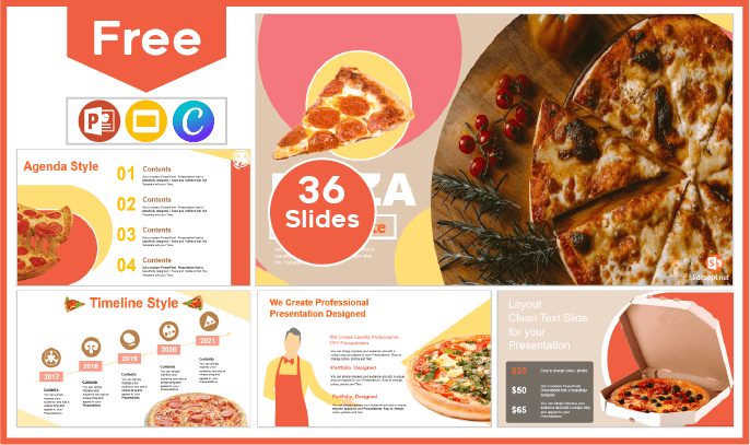 Kostenlose Pizza-Vorlage für PowerPoint und Google Slides.