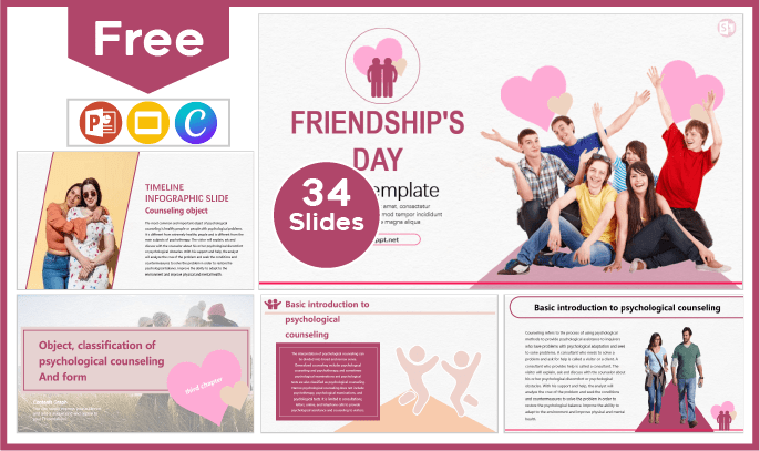 Plantilla del Día de la Amistad gratis para PowerPoint y Google Slides.
