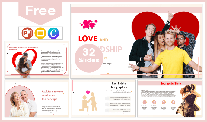 Plantilla de Amor y Amistad gratis para PowerPoint y Google Slides.