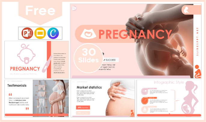 Kostenlose Schwangerschaftsvorlage für PowerPoint und Google Slides.