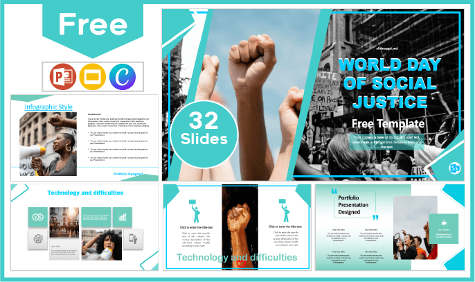 Kostenlose Welttag der sozialen Gerechtigkeit Vorlage für PowerPoint und Google Slides.