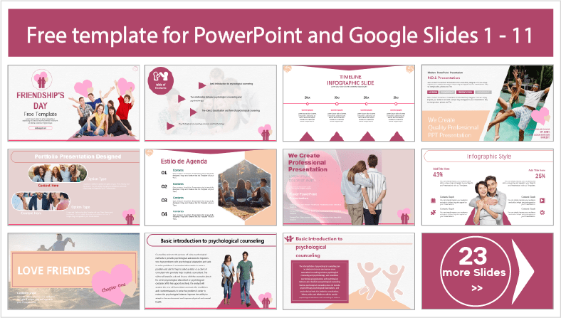 Descargar gratis plantillas del Día de la Amistad para PowerPoint y temas Google Slides.