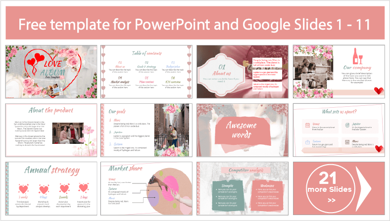 Free Downloadable Love Album Templates for PowerPoint and Google Slides Themes.