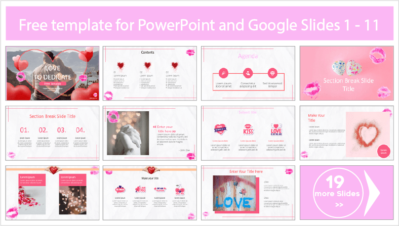 Descargar gratis plantillas de Amor para Dedicar para PowerPoint y temas Google Slides.