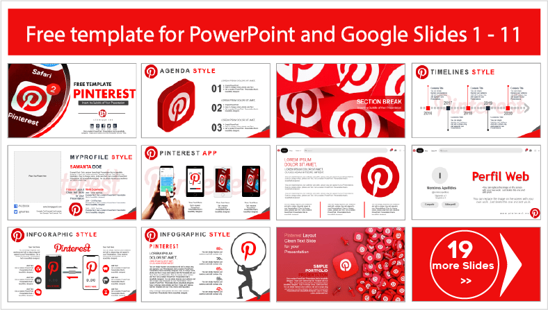 Baixe gratuitamente os modelos Pinterest para os temas PowerPoint e Google Slides.