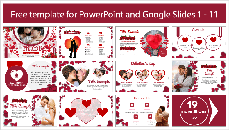 Descargar gratis plantillas de enamorados para PowerPoint y temas Google Slides.