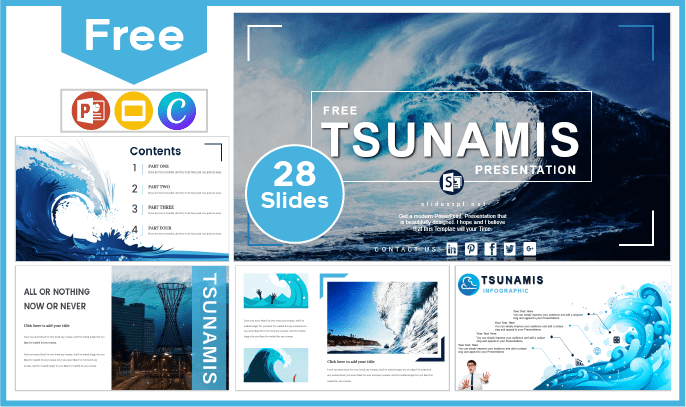 Free Tsunami Template for PowerPoint and Google Slides.