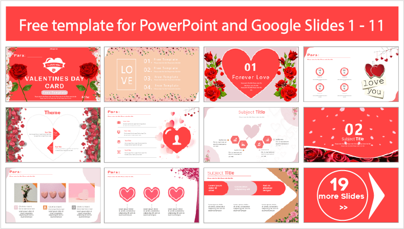 Baixe gratuitamente os modelos de cartão de namorados para os temas PowerPoint e Google Slides.