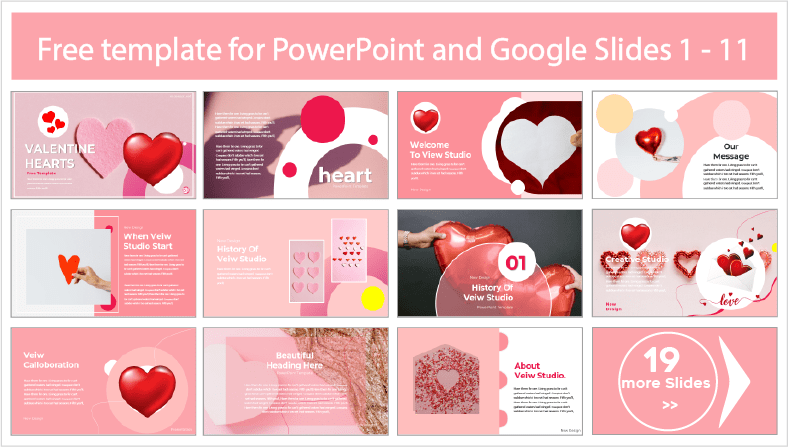 Laden Sie kostenlose Valentinsherz-Vorlagen für PowerPoint und Google Slides herunter.