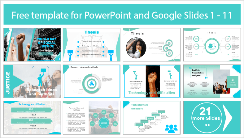 Baixe gratuitamente os modelos do Dia Mundial da Justiça Social para os temas PowerPoint e Google Slides.