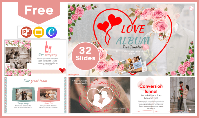 Free Love Album Template for PowerPoint and Google Slides.