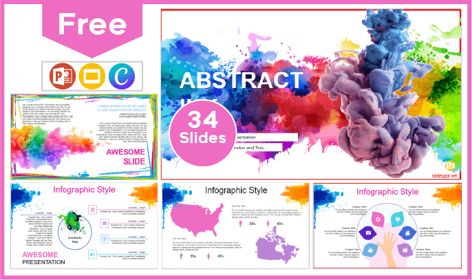 Free Abstract Inks style template for PowerPoint and Google Slides.
