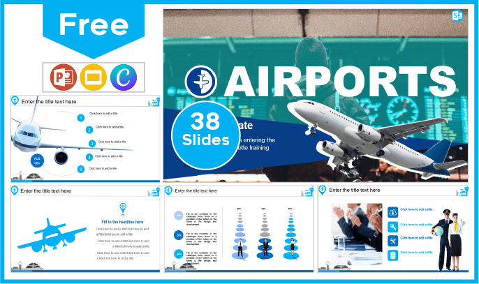 Modelo de aeroporto gratuito para PowerPoint e Google Slides.