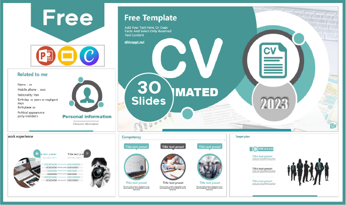 Free Animated Resume Template for PowerPoint and Google Slides.