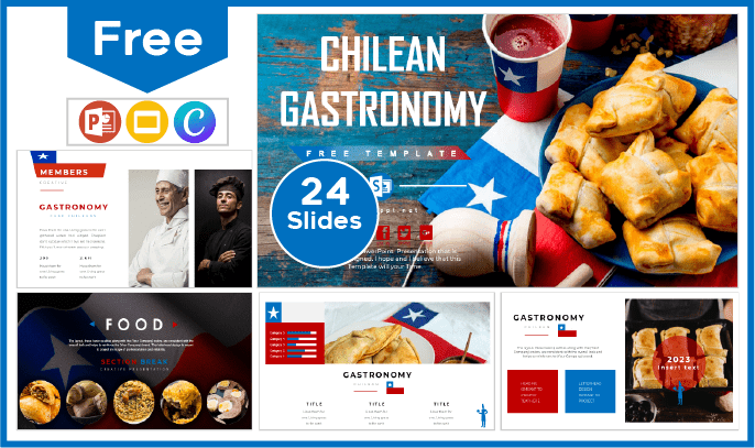 Modèle gratuit de gastronomie chilienne pour PowerPoint et Google Slides.