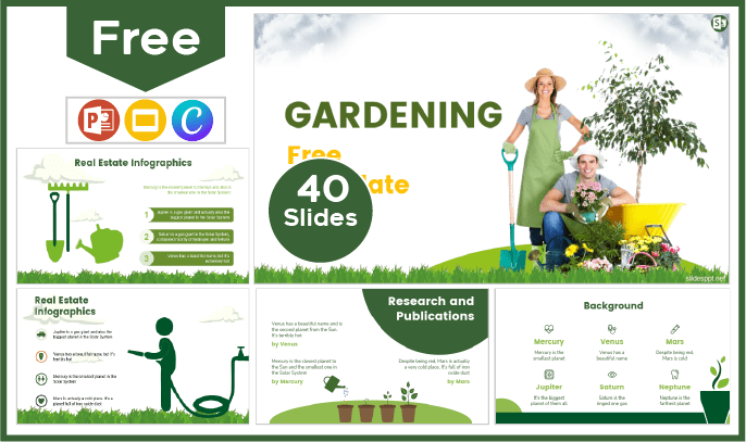 Modèle gratuit de jardinage pour PowerPoint et Google Slides.