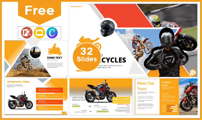 Plantilla de Motocicletas gratis para PowerPoint y Google Slides.