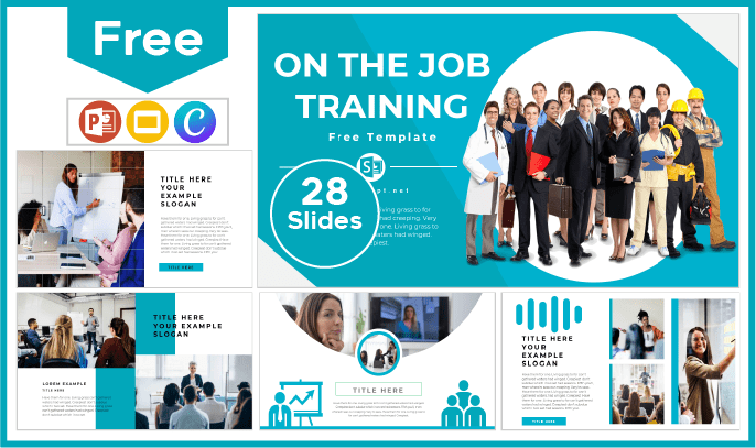 Modelo gratuito de treinamento no trabalho para PowerPoint e Google Slides.