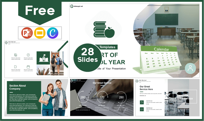 Free school year start template for PowerPoint and Google Slides.