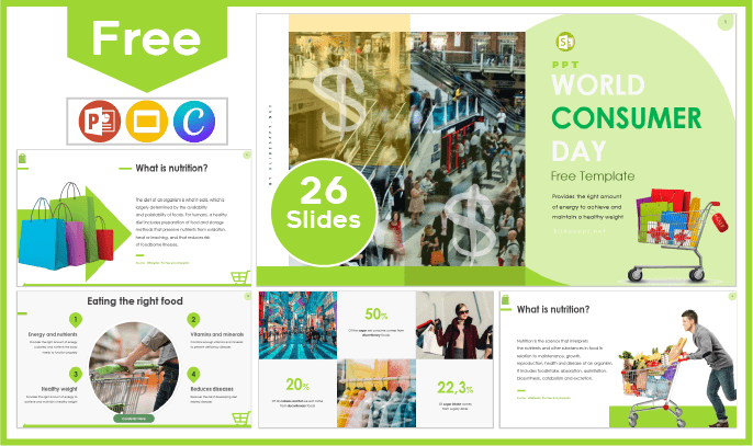 Plantilla del Día Mundial del Consumidor gratis para PowerPoint y Google Slides.