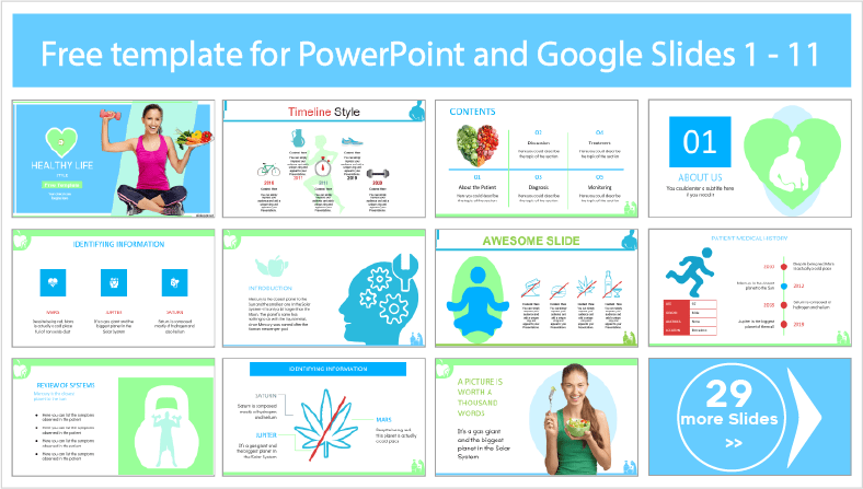 Baixe gratuitamente os modelos de estilo de vida saudável para os temas PowerPoint e Google Slides.