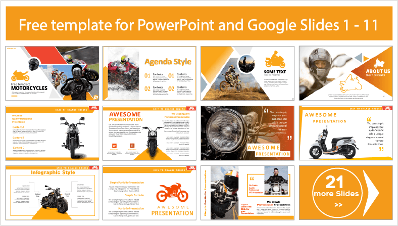 Descargar gratis plantillas de Motocicletas para PowerPoint y temas Google Slides.
