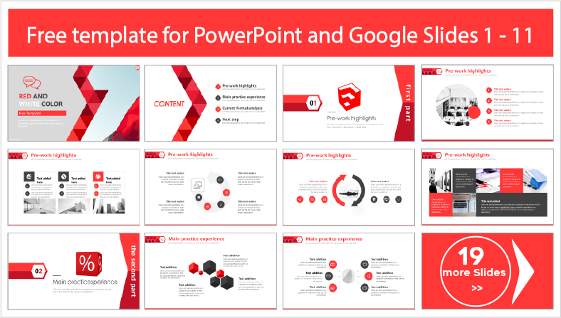 Descargar gratis plantillas color Rojo y Blanco para PowerPoint y temas Google Slides.
