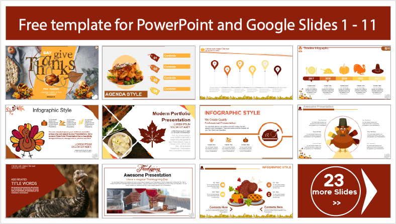 Baixe gratuitamente os modelos de ação de graças para os temas PowerPoint e Google Slides.