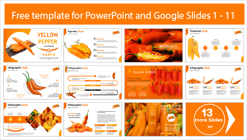 Téléchargez gratuitement des modèles PowerPoint de piment jaune et des thèmes Google Slides.