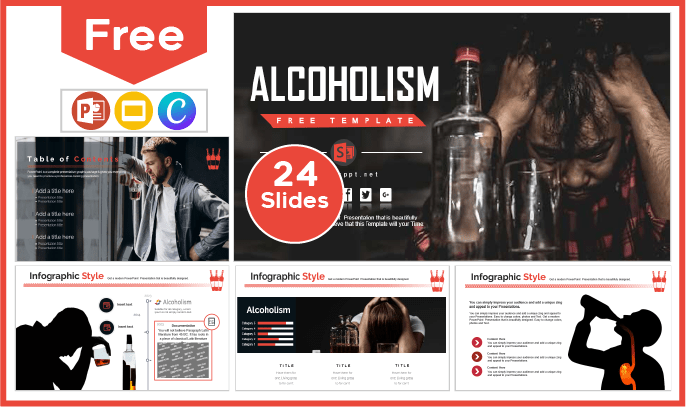 Modelo de Alcoolismo Livre para PowerPoint e Google Slides.