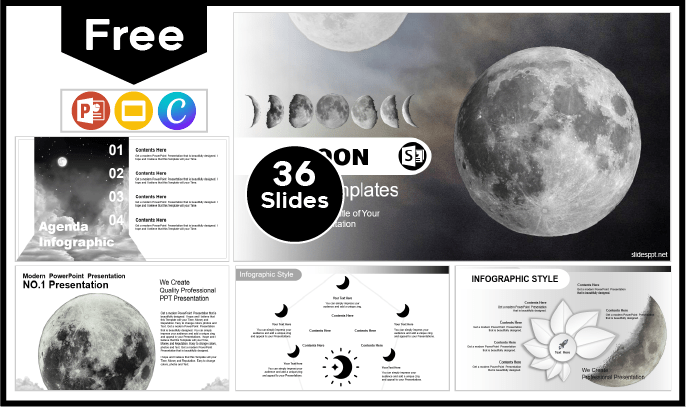 Modèle de lune gratuit pour PowerPoint et Google Slides.