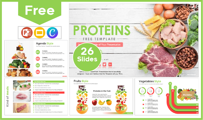 Plantilla de Proteínas gratis para PowerPoint y Google Slides.