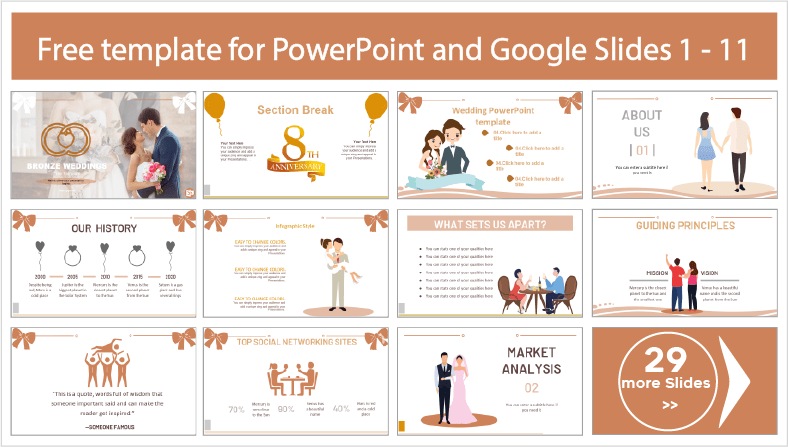 Bronze Wedding Templates for free download in PowerPoint and Google Slides themes.