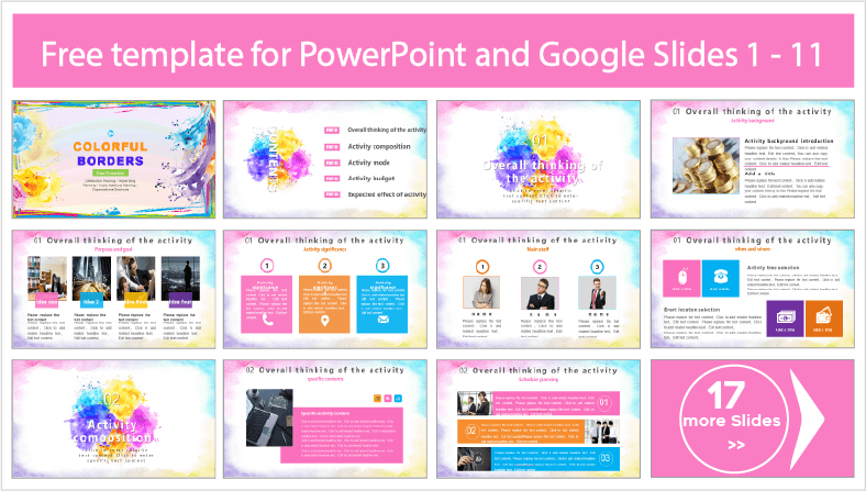Free downloadable colorful border templates for PowerPoint and Google Slides themes.