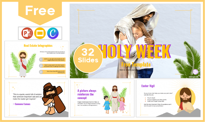 Modelo de Páscoa para crianças gratuito para PowerPoint e Google Slides.