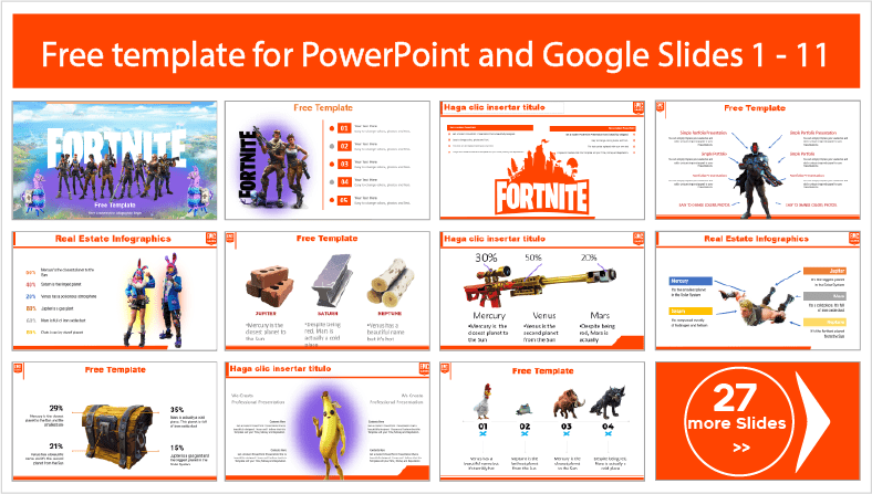 Free downloadable Fortnite templates for PowerPoint and Google Slides themes.