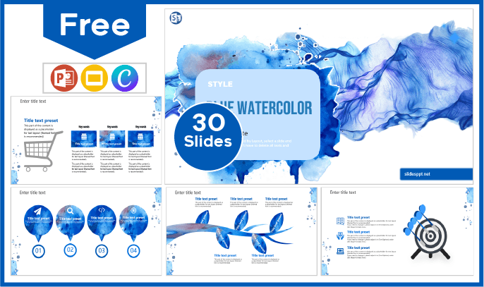 Kostenlose Vorlage im Stil von Blue Watercolour für PowerPoint und Google Slides.