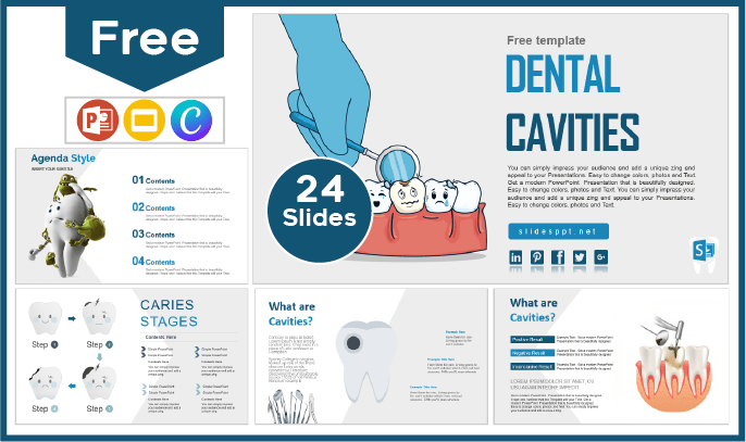 Free tooth decay template for PowerPoint and Google Slides.
