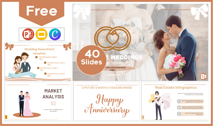 Free Bronze Wedding Template for PowerPoint and Google Slides.