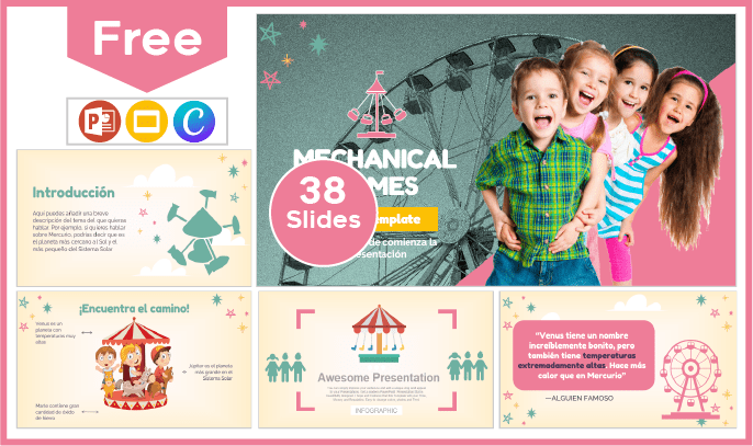 Free Kids Mechanical Games Template for PowerPoint and Google Slides.