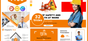 Free occupational safety and health day template for PowerPoint and Google Slides.
