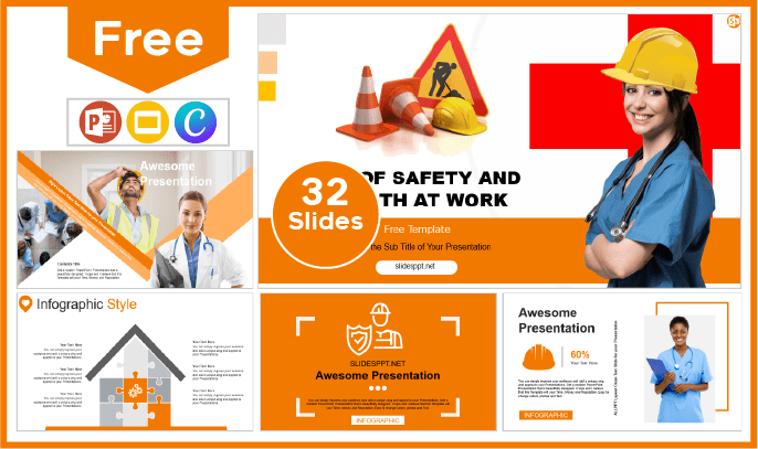 Modelo gratuito do Dia Mundial da Segurança e Saúde no Trabalho para PowerPoint e Google Slides.