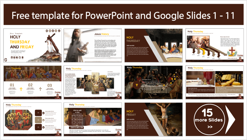 Free downloadable Maundy Thursday and Good Friday PowerPoint templates and Google Slides themes.