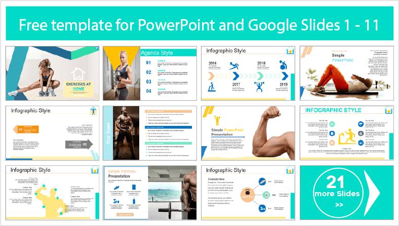 Baixe gratuitamente os modelos de exercícios em casa para os temas PowerPoint e Google Slides.