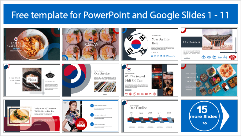 Téléchargez gratuitement des modèles PowerPoint et des thèmes Google Slides sur la gastronomie coréenne.