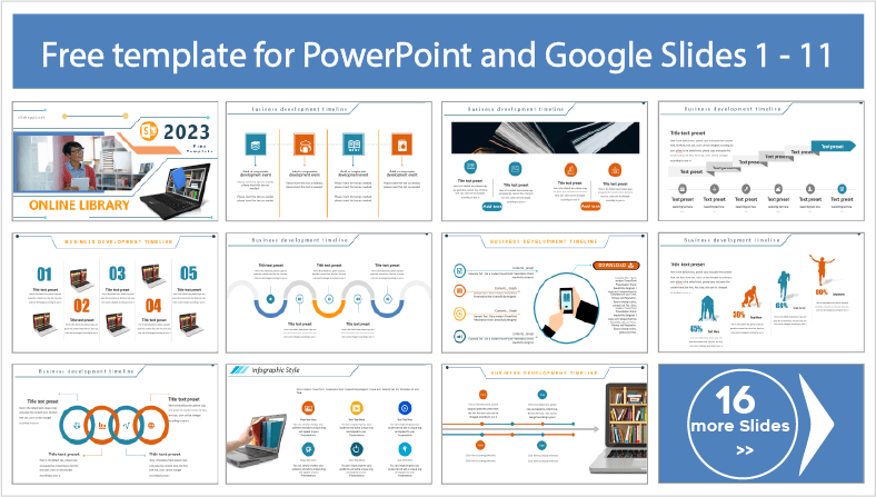 Laden Sie kostenlose Online-Bibliotheksvorlagen für PowerPoint- und Google Slides-Themen herunter.