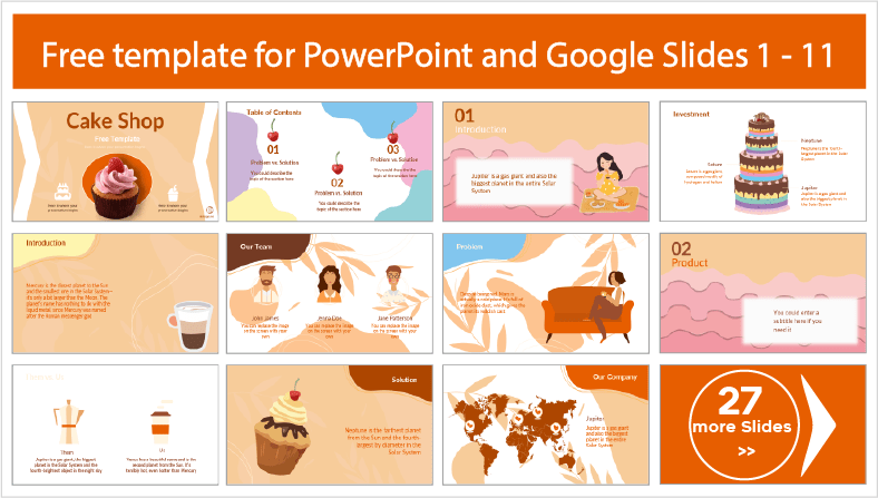 Free Downloadable Pastry Templates for PowerPoint and Google Slides Themes.