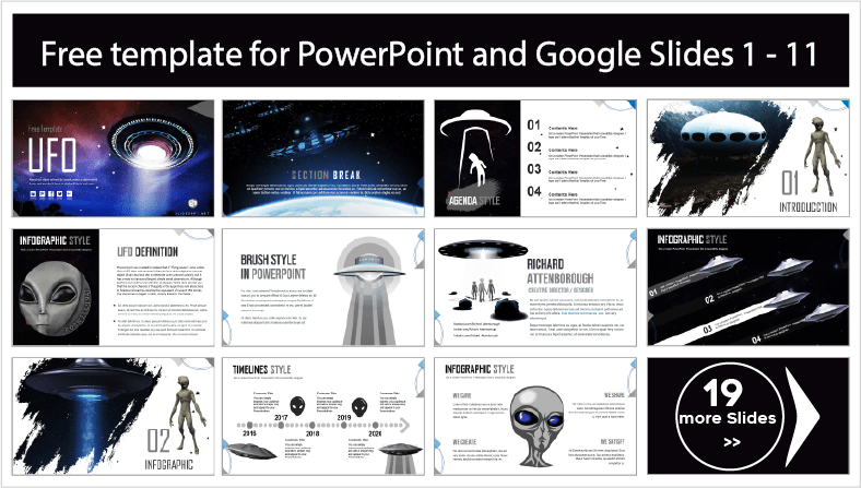 Descargar gratis plantillas de Ovnis para PowerPoint y temas Google Slides.